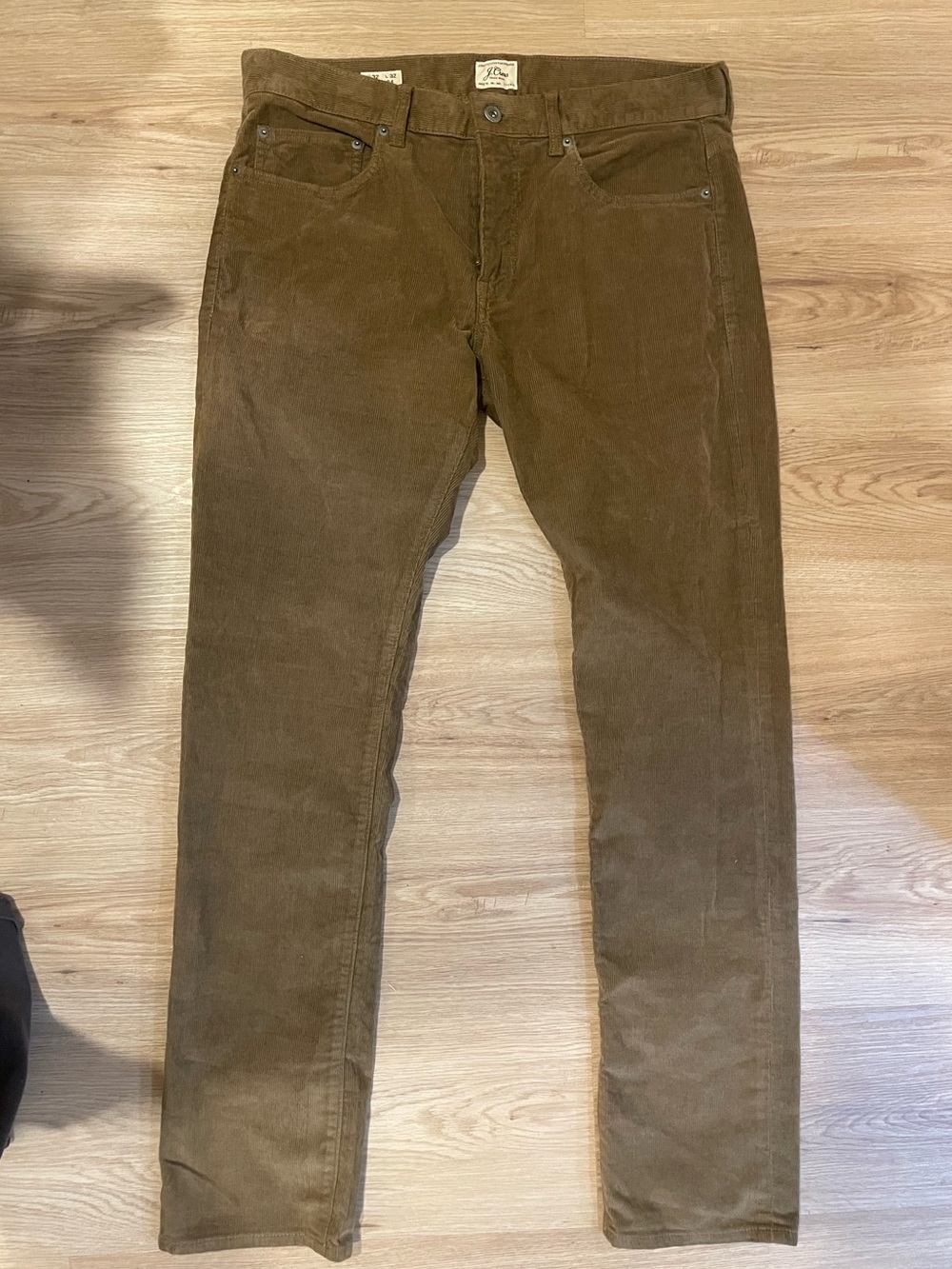 J Crew Men's Brown Corduroy Pants - Classic Straight Fit 32/32